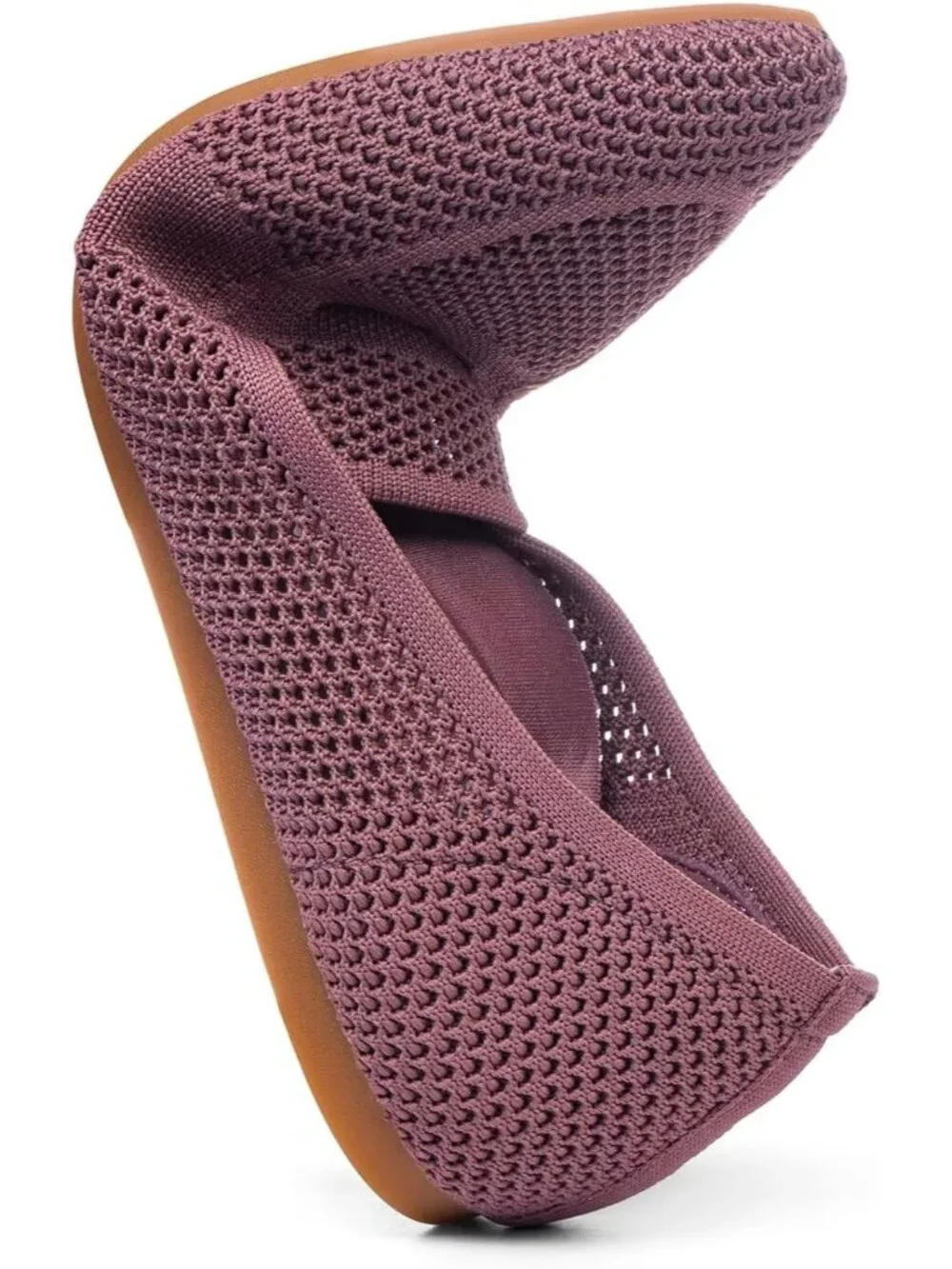Women's Blush Pink Pointed Toe Penny Ballet Knit Mesh Slip On Flat Loafer Shoes